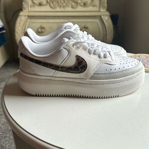Nike leopard with platform sneakers